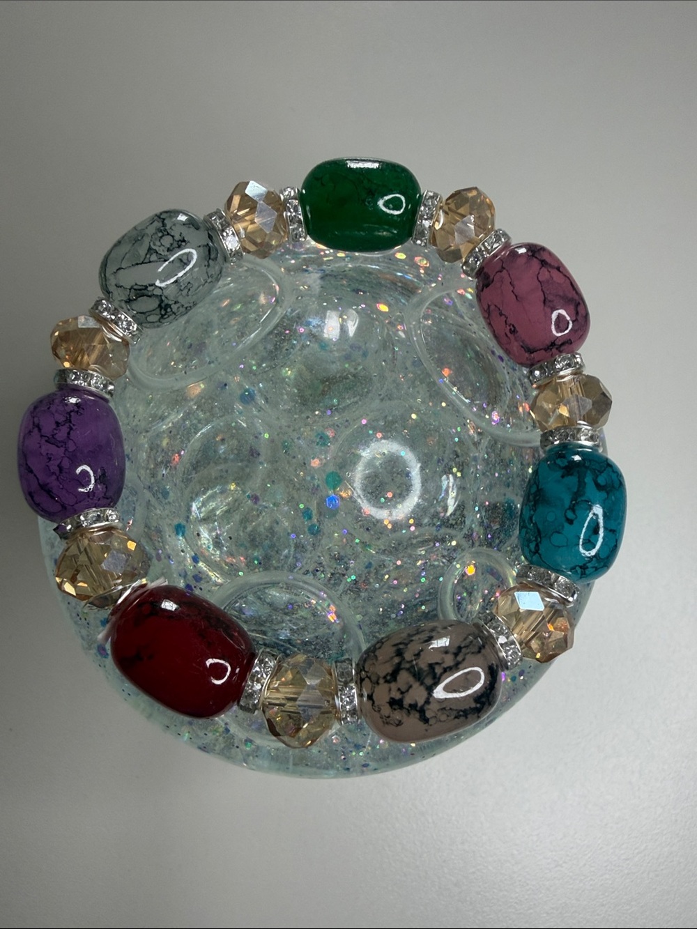 Multicolor Gemstone Beaded Stretch Bracelet